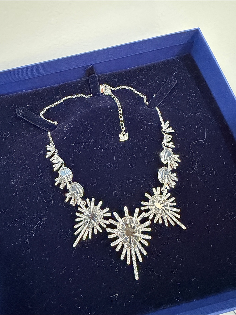 Swarovski Gold Starburst Crystal Statement Necklace - Picture 5 of 14